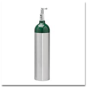 Aluminum Medical Oxygen Cylinder, D Size